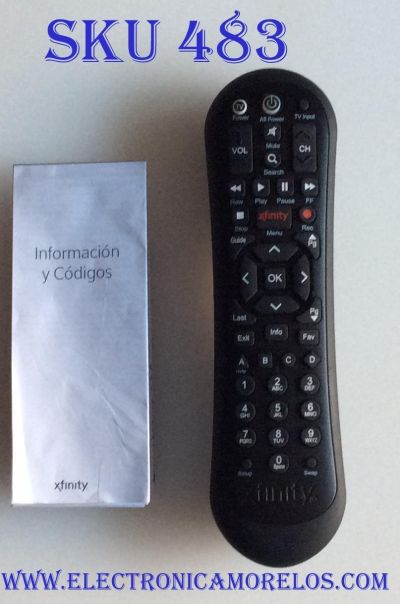 CONTROL REMOTO PARA TV / XFINITY XR2 / XR2 V3-RGU / TX4CRB29C1 / MODELO SC-T5103-5	